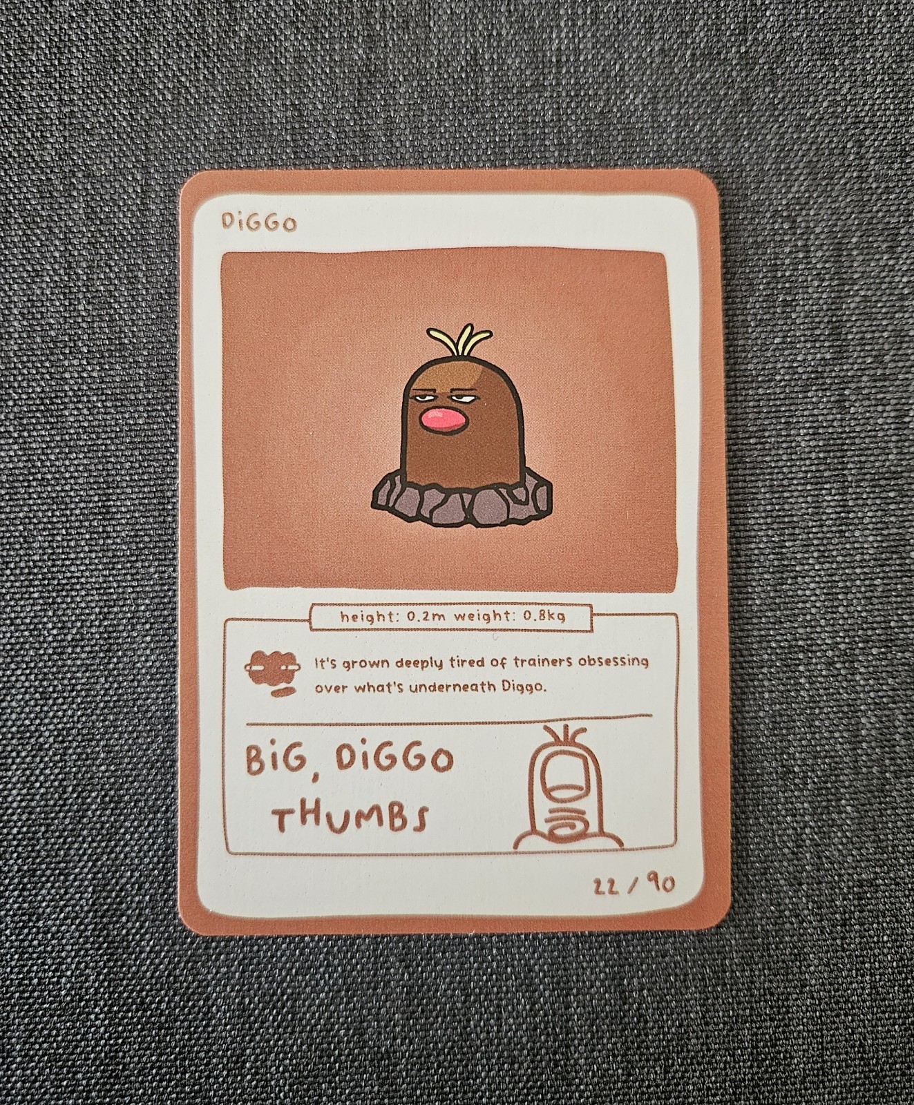 Diggo 22/90 Pokedoodles Series 1 No Scalp Series Fan Art Parody Card 2025