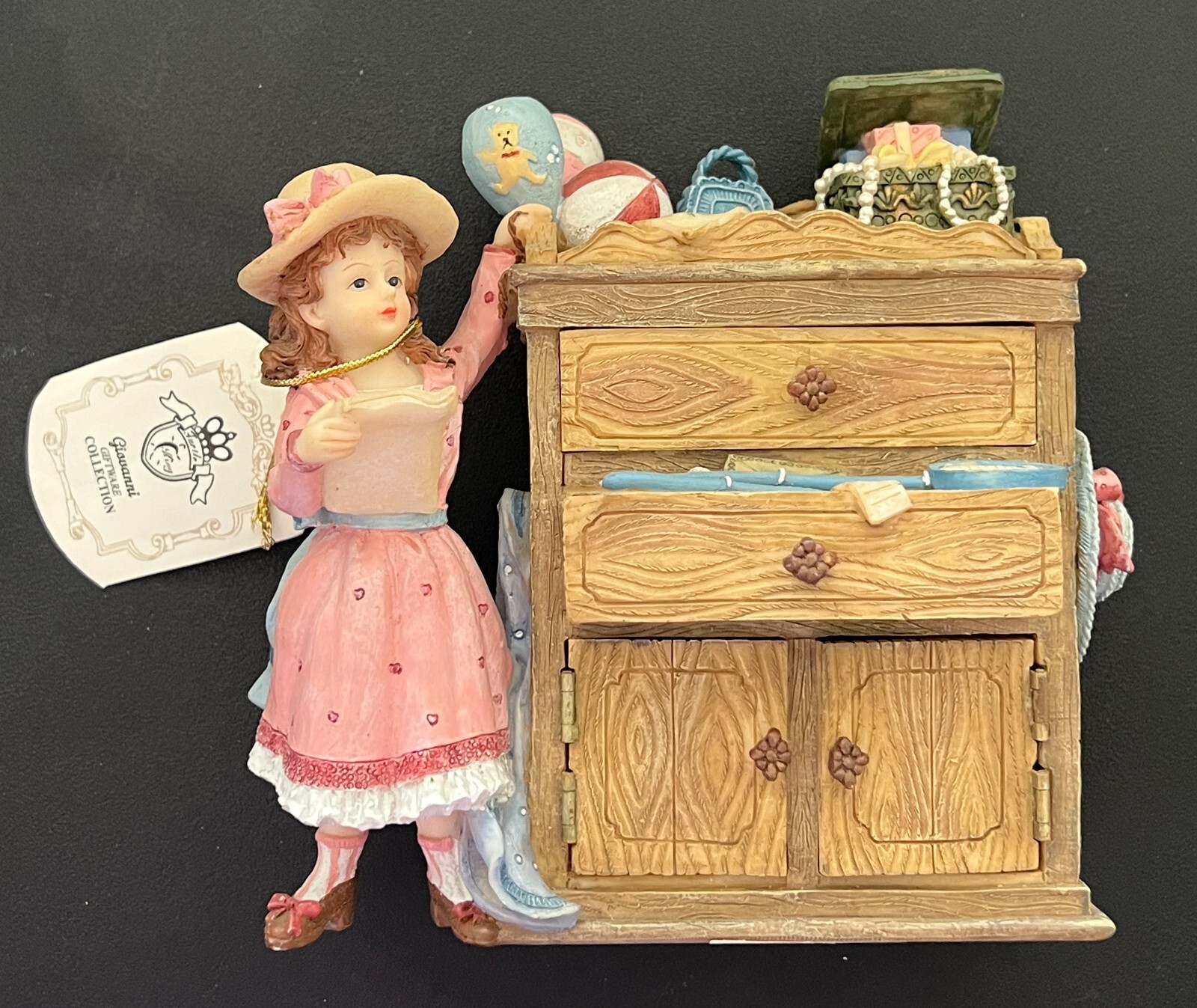 GIOVANNI GIFTWARE Collection Turtle King Corp HEAVY Country Hutch w/Girl Dresser