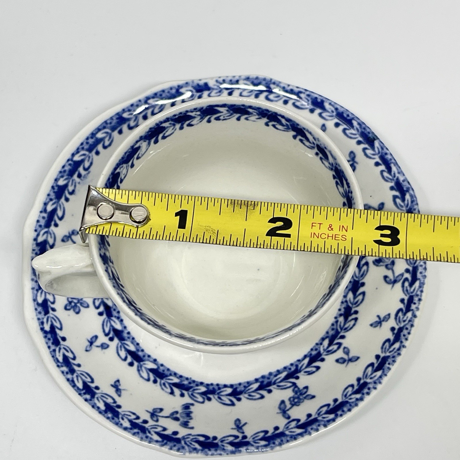 Vintage Arabia Finland Blue Finn Flowers Demitasse Cup And Saucer Discontinued