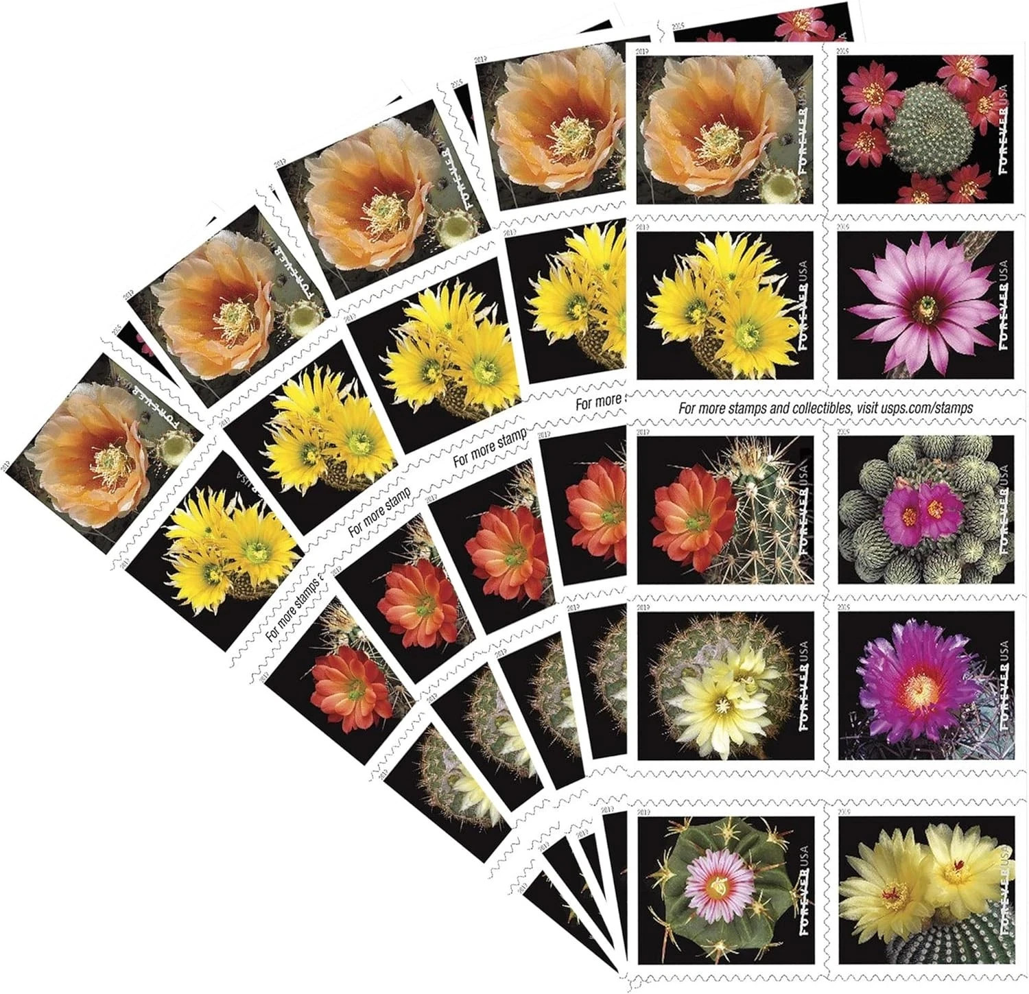 Bulk Stamps Cactus Flowers Wedding Forever 100 Stamps Sc#5350-5359 MNH 5 bookle