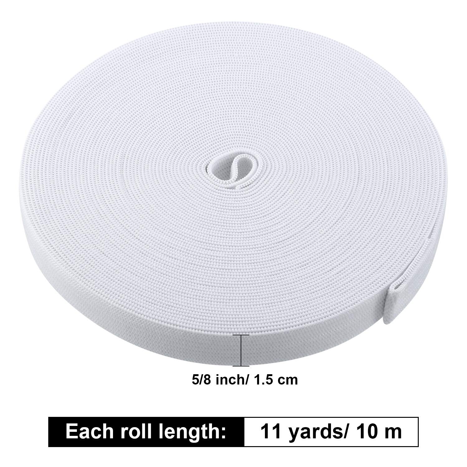 EBOOT Elastic Spool(5/8 Inch x 22 Yard,White) 5/8 x 22 Yard, white