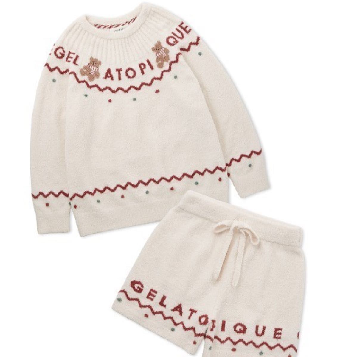 Gelato Pique Holiday Nordic Pullover & Shorts Set Ivory Baby Moco Fabric