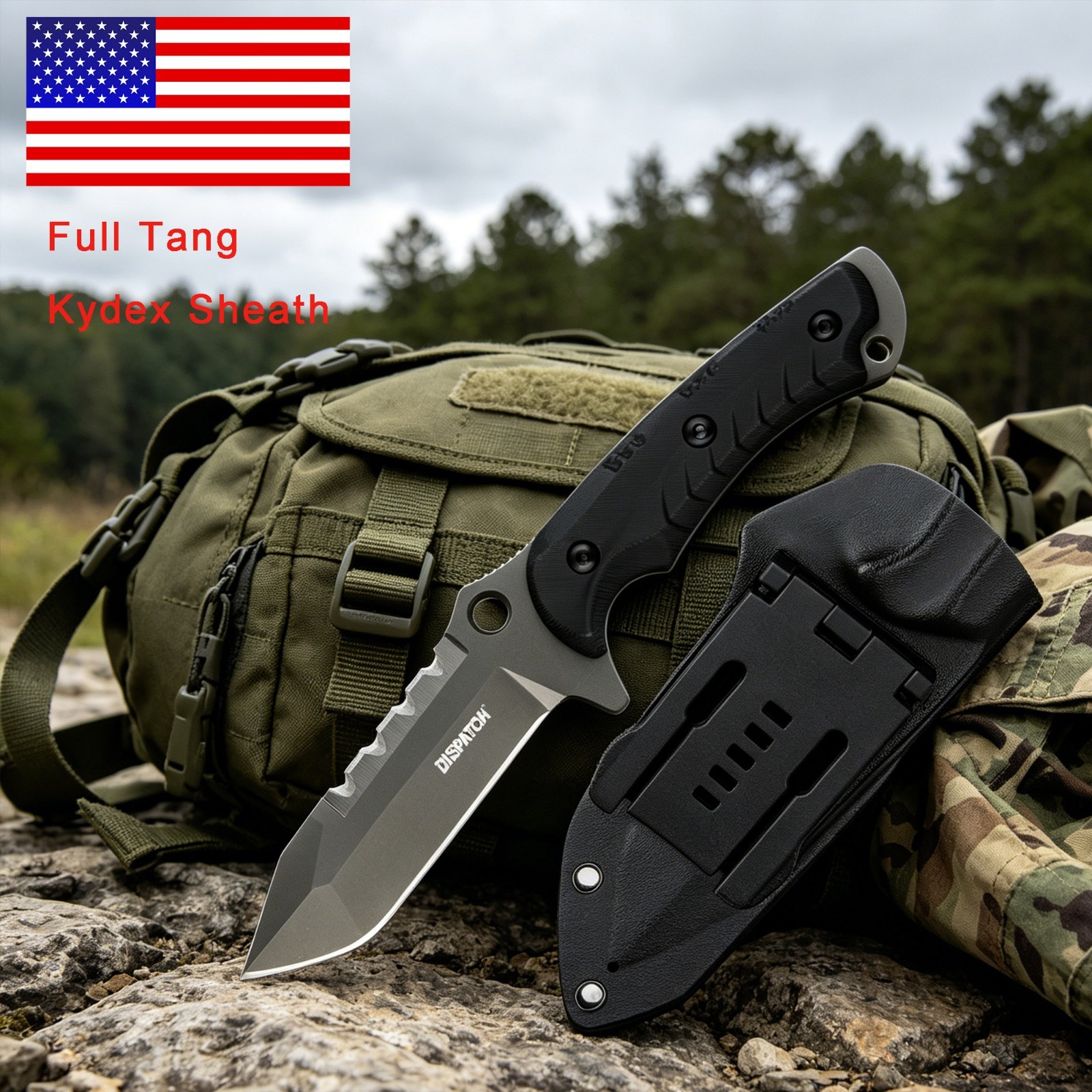9.4″ Military Tactical Fixed Blade Knife – Survival Combat w/ Kydex Sheath