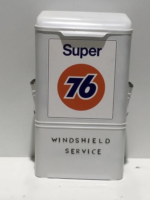 Vintage SUPER 76 Windshield Gas Station Island Service Box Advertising Sign NICE