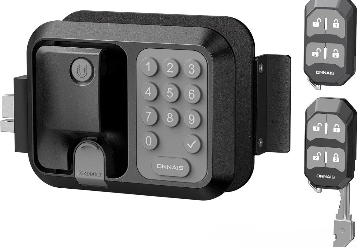 RV Onnais Door Lock Keyless 10 Digit Keypad 2 Dual-Door Remotes Black W007B New