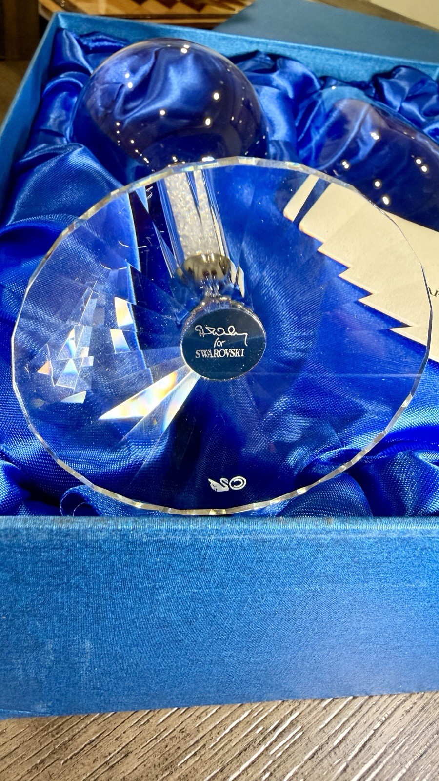 Swarovski Crystal Champagne Flutes Set of 2 with Box and Card