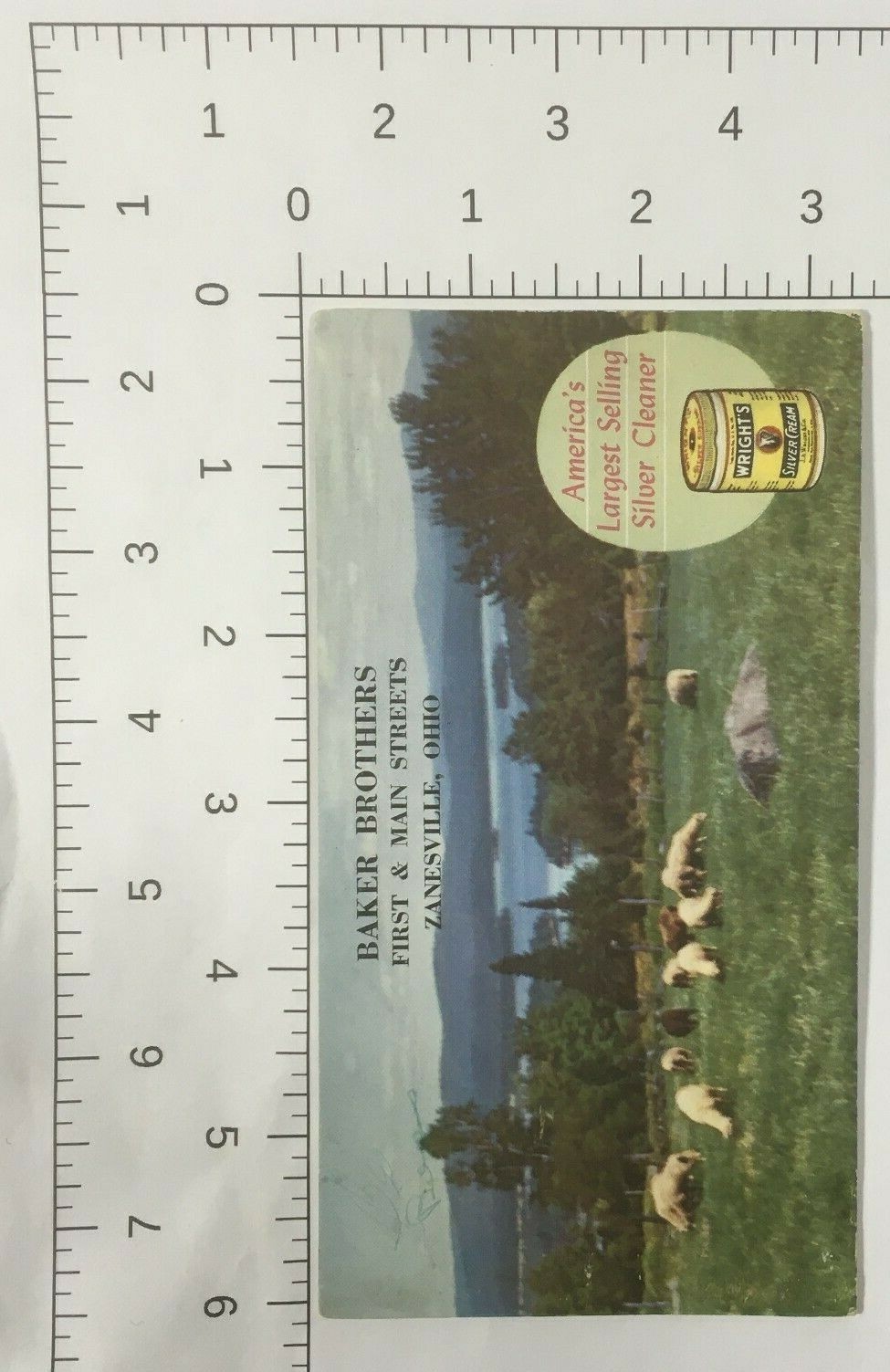 Blotter Baker Brothers First & Main Streets Zanesville Ohio Vtg Ad Farm Animals