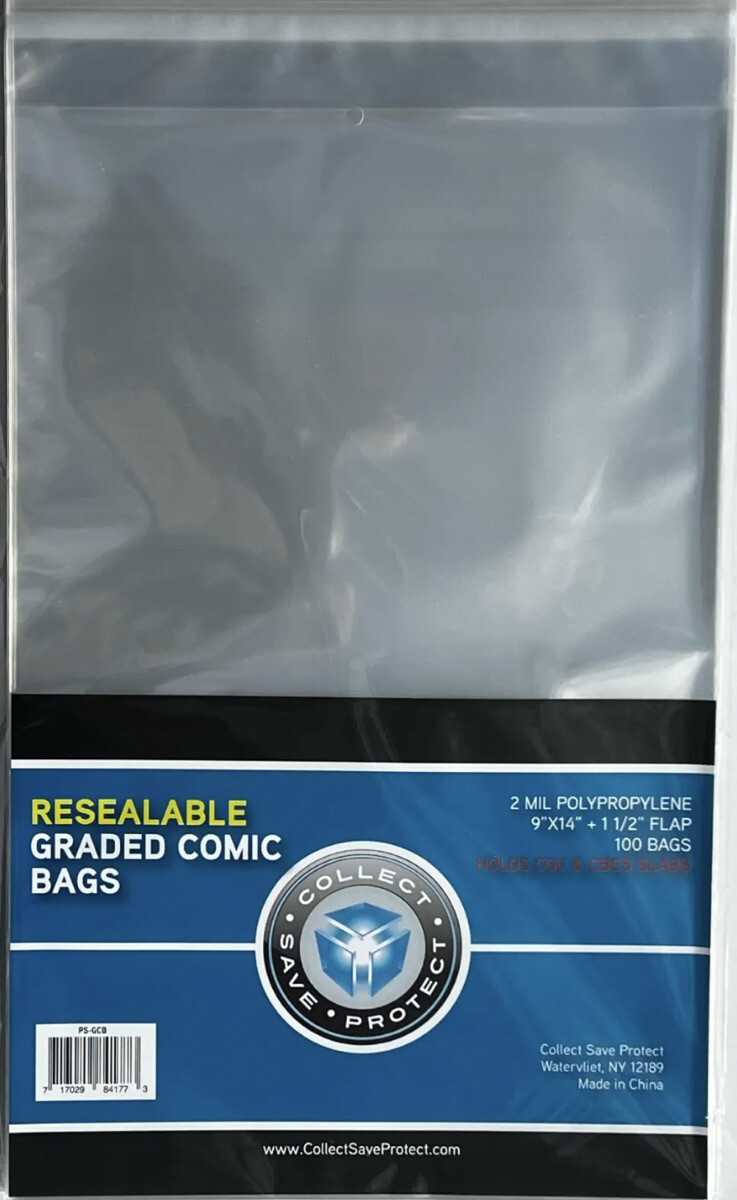 1000 New CSP Graded Comic Book Resealable Bags 9×14 Acid Free Bags For CGC CBCS