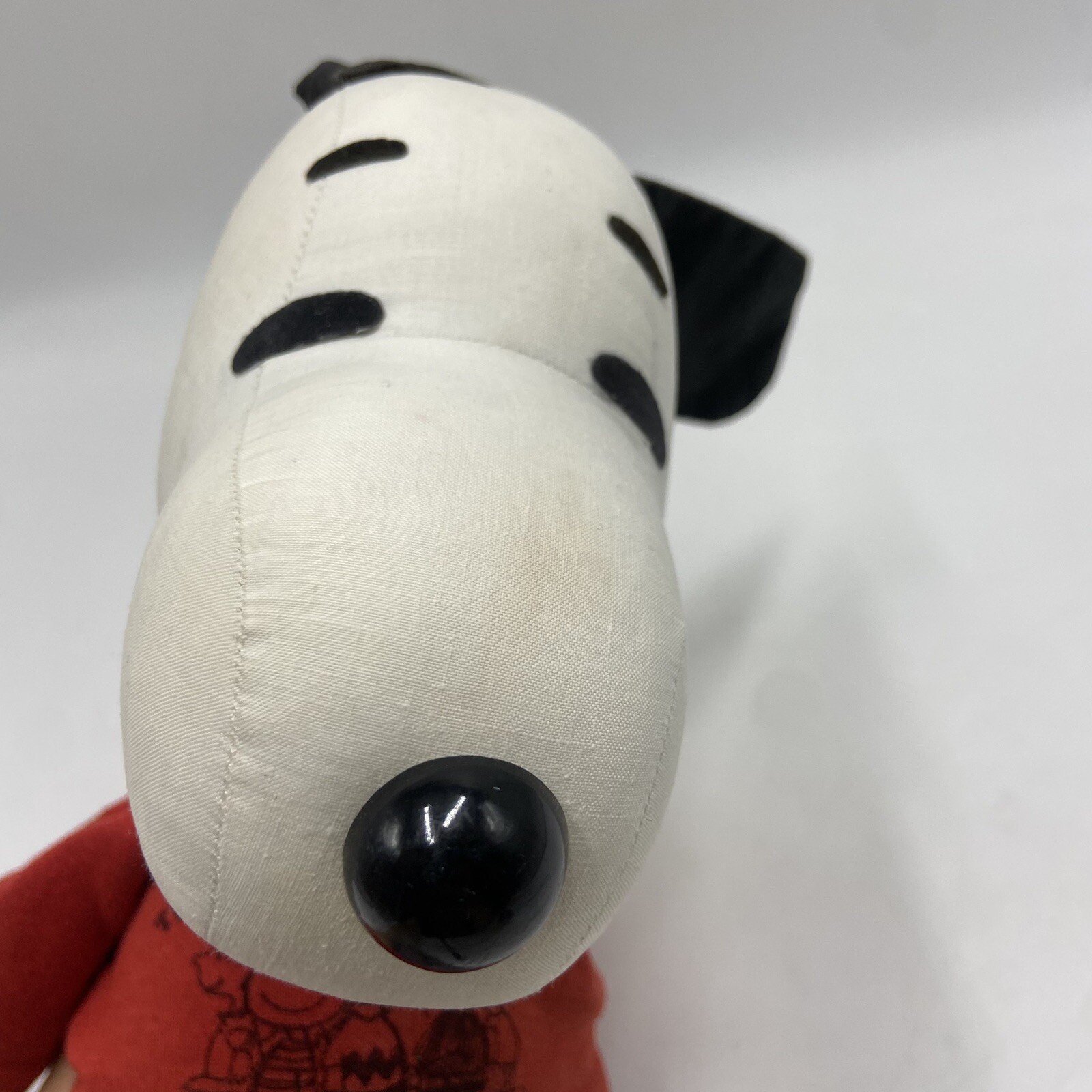 Snoopy Peanuts 1968 Plush Doll Toy Red Logo shirt Denim Blue Jeans Vintage