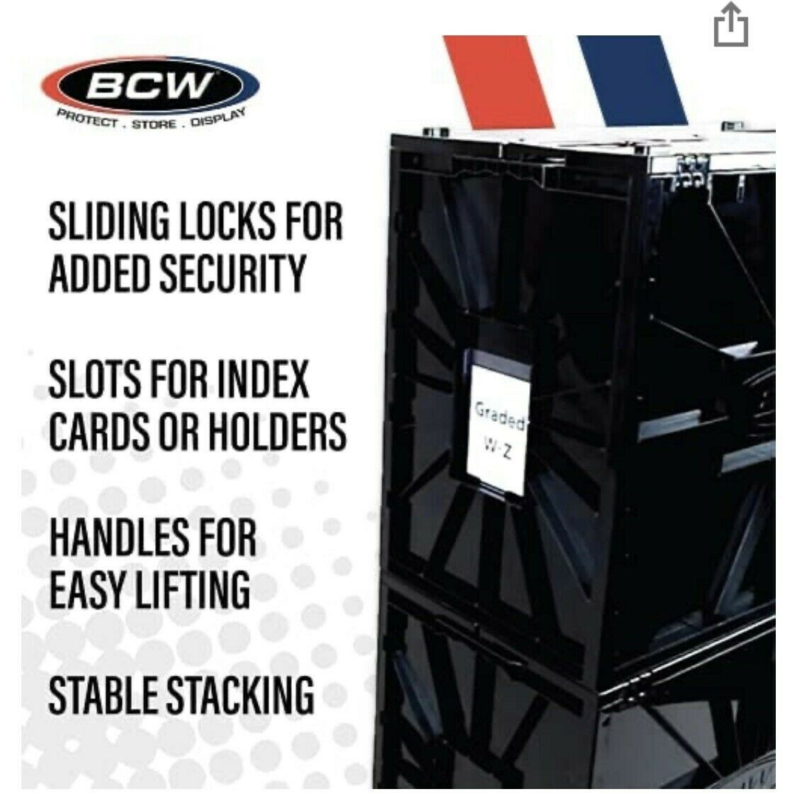 BCW Plastic Black CGC Graded Comic Book Box Acid Free Storage Tote Bin