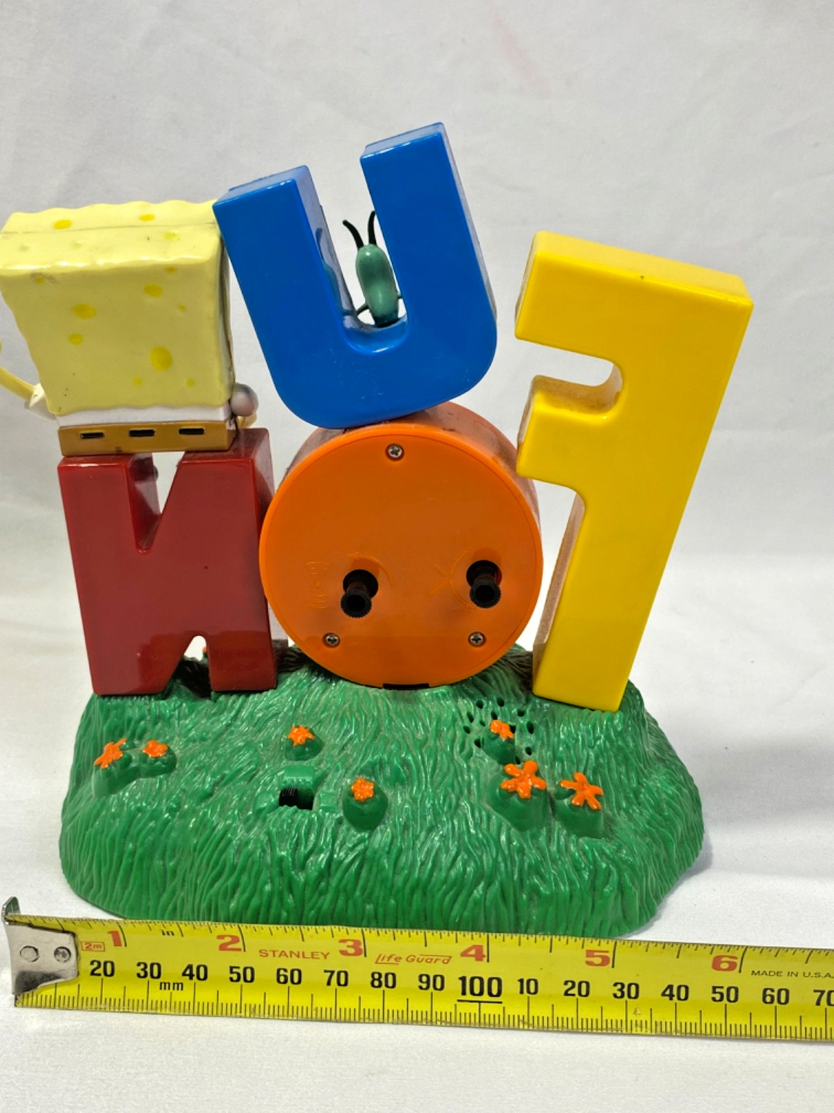 SpongeBob Square Pants & Plankton Tek Time FUN CLOCK Talking Alarm~Tested~Works!