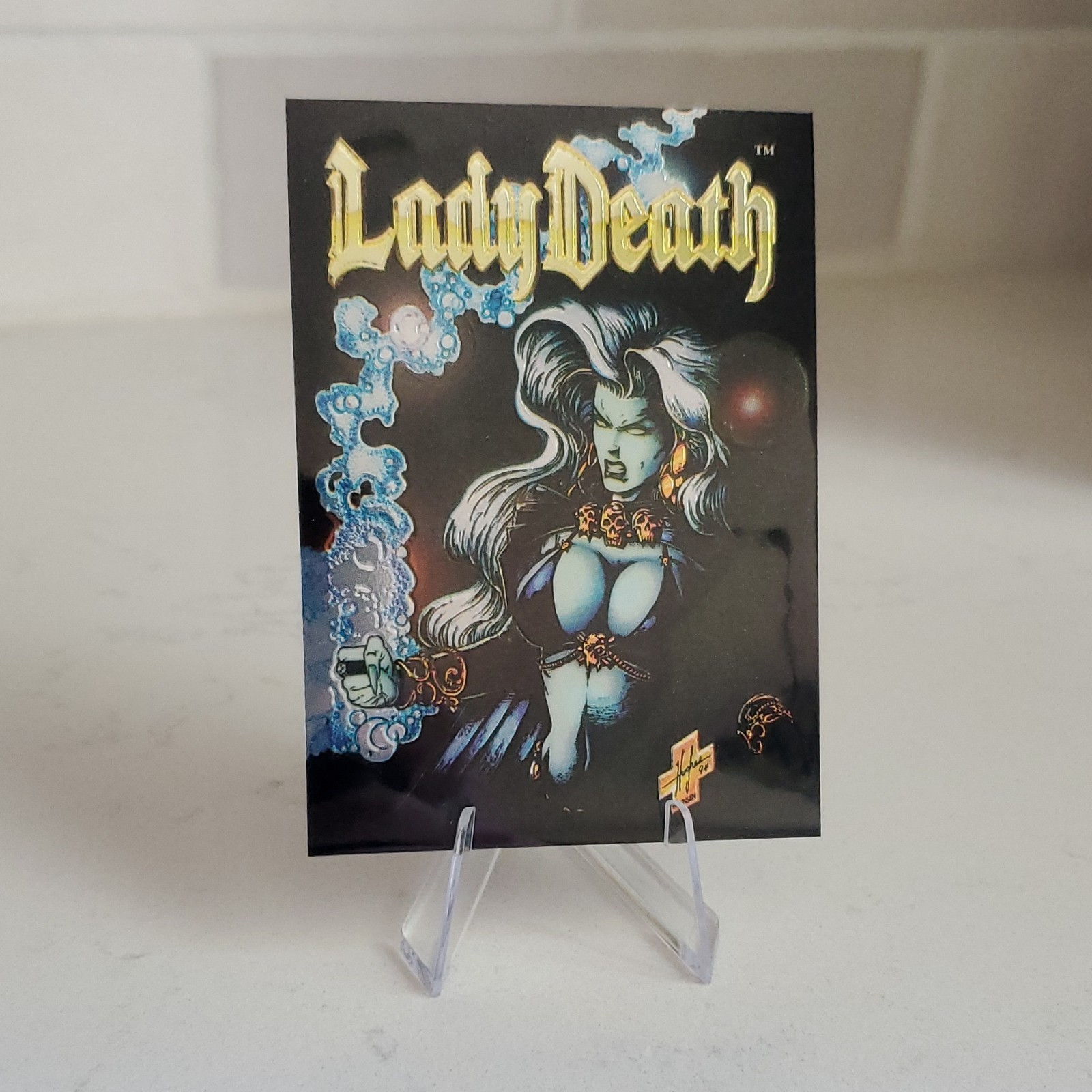 Krome Productions 1994 Evil Ernie Lady Death Promo Between Heaven & Hell E2 Card