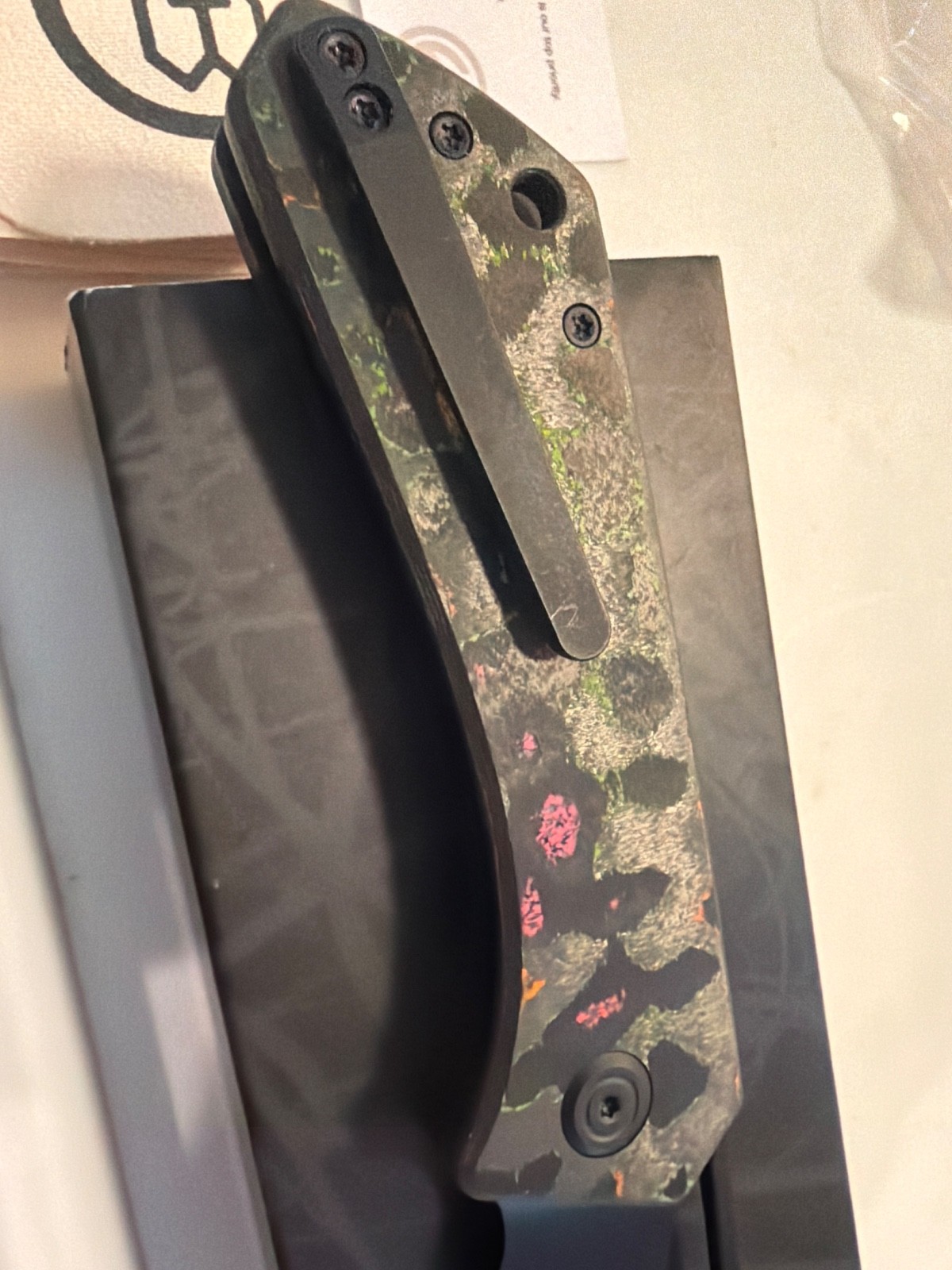 KB Knives Thalia Folding Knife 80’S CAMO Carbon Fiber Handle