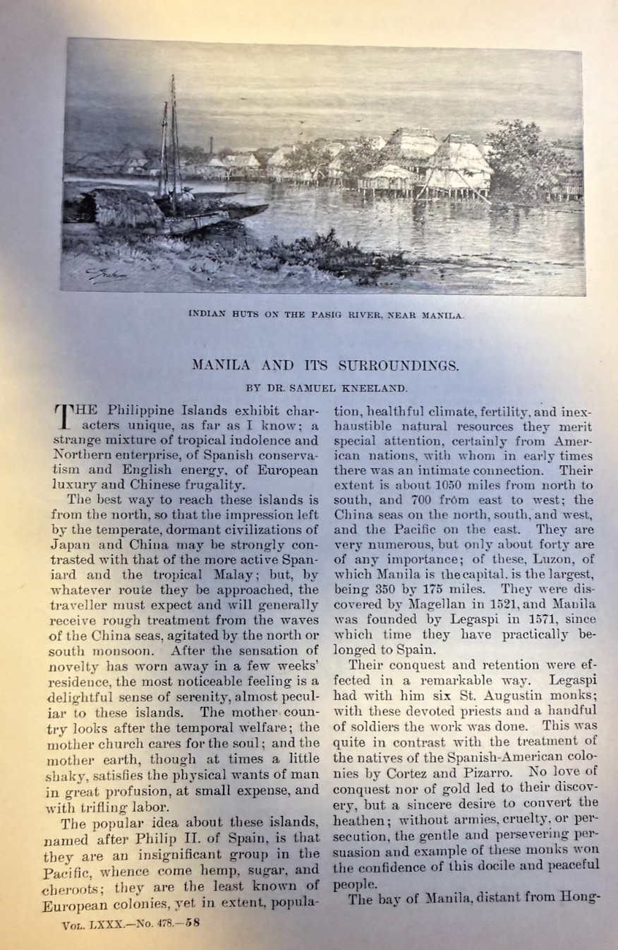 1890 Philippine Islands Manila Pasig River Escolta Street Cathedral Tower