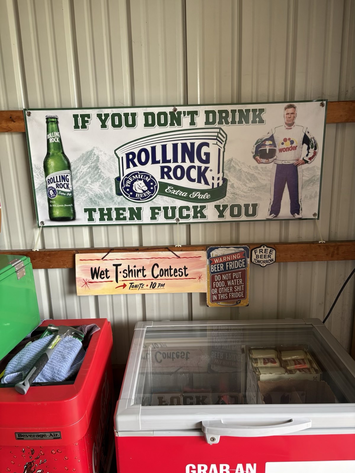 Rolling Rock Banner 20×50 Beer Banner Man Cave Decor Garage Wall Flag Bar Decor