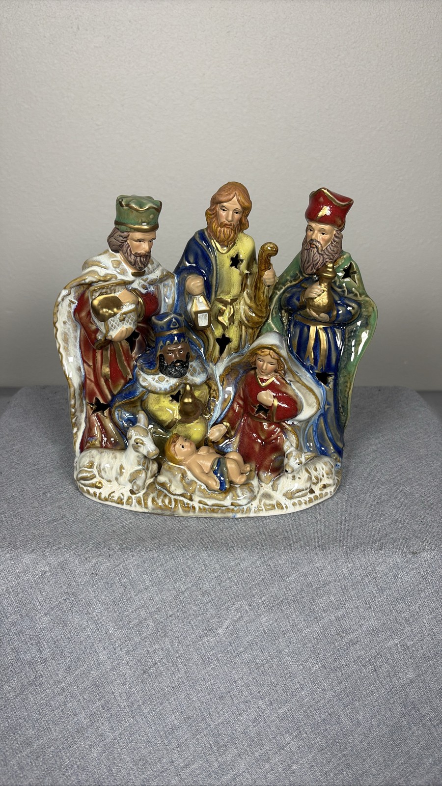 Kirkland Signature Porcelain Nativity Holy Family Figurine Tea Light