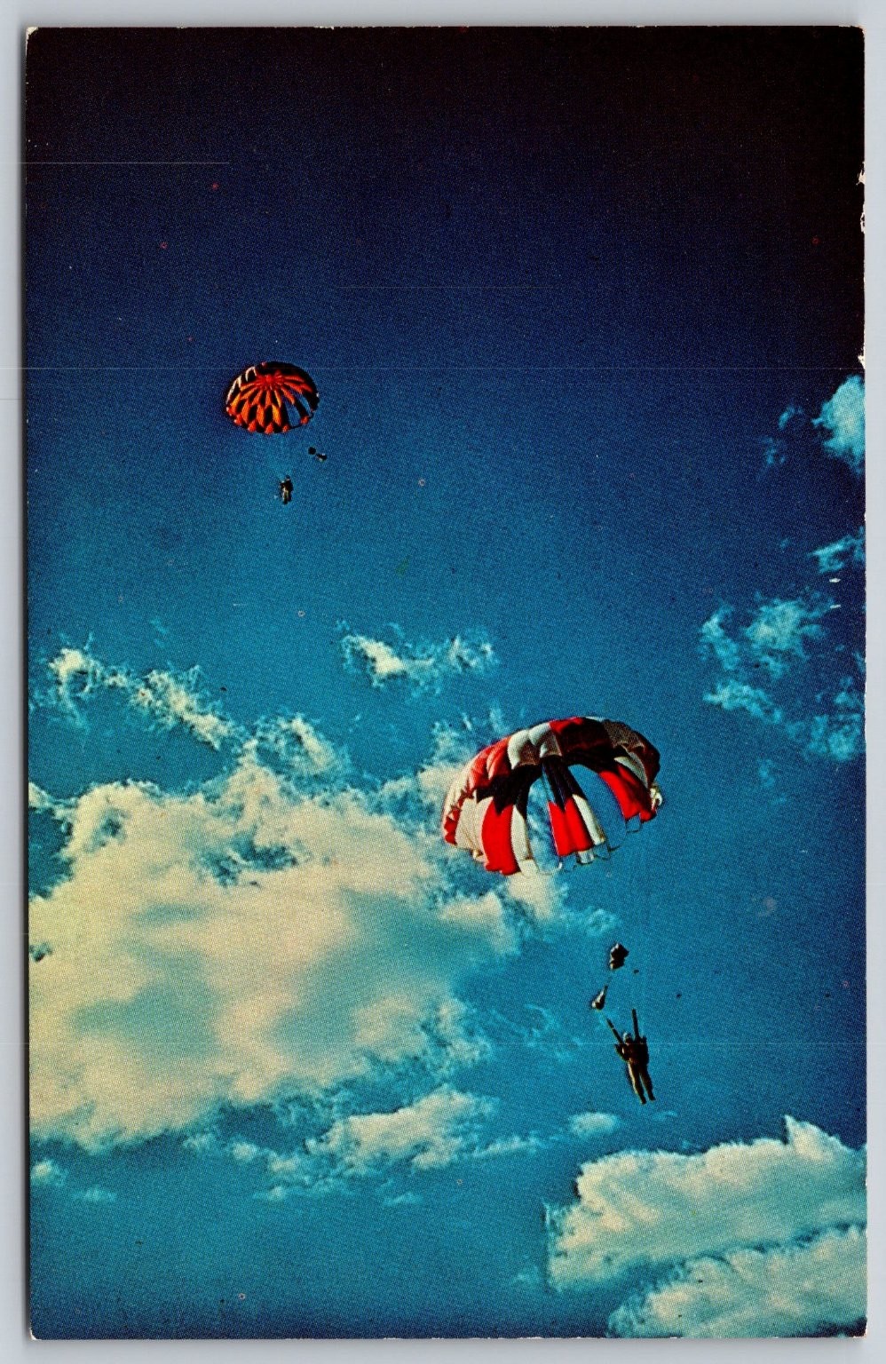 Vintage Orange MA Parachuting Postcard 1962 World Championship Dexter Press C447