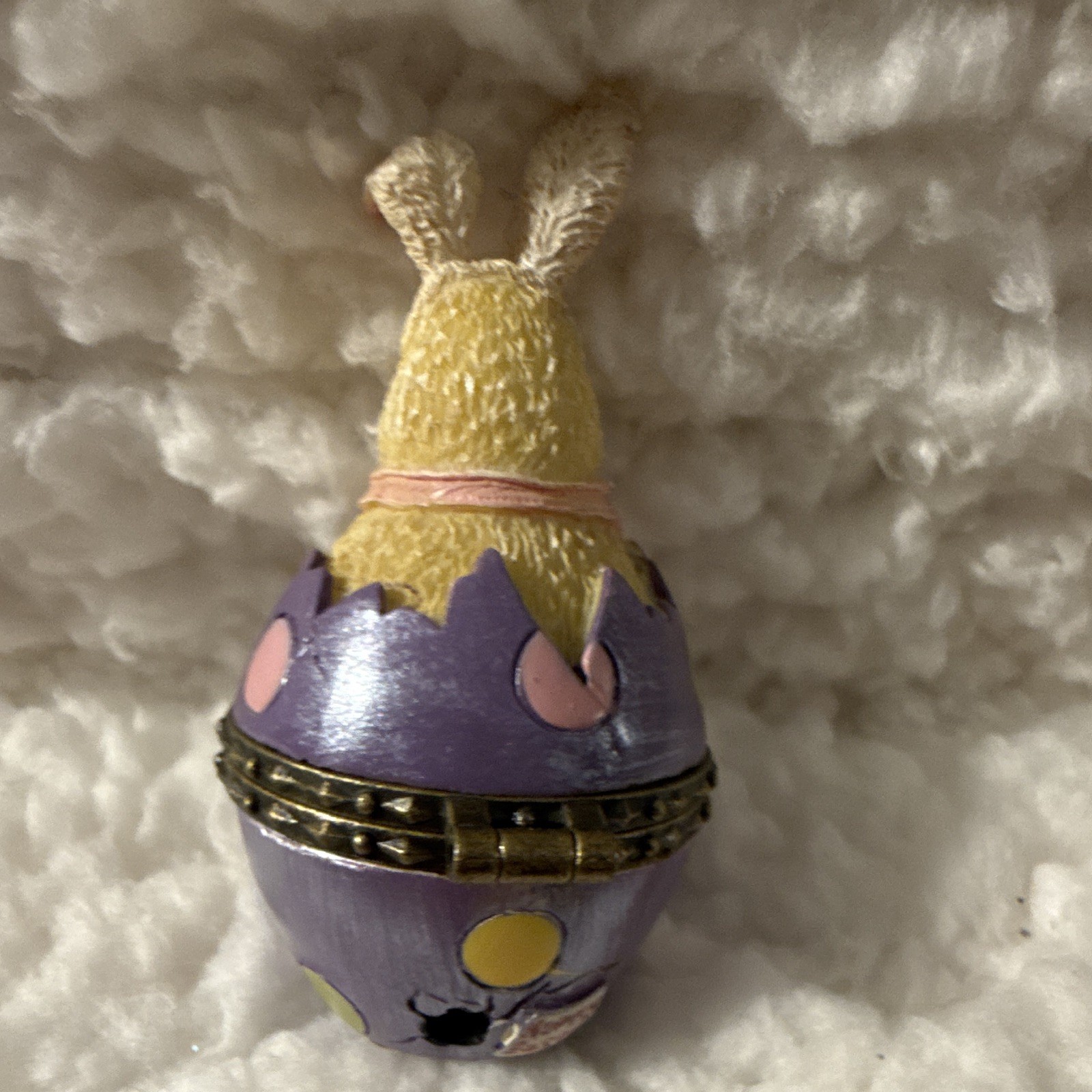 Boyds Bears & Friends Easter Bunny Rabbit & Mouse Polka Dot Egg Figurines 2pc