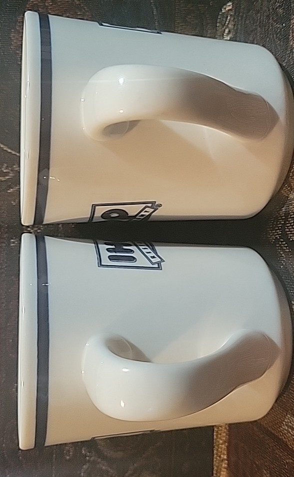 Vintage IHOP Delco Coffee Mug Restaurant Ware Blue & White House of Pancakes x4