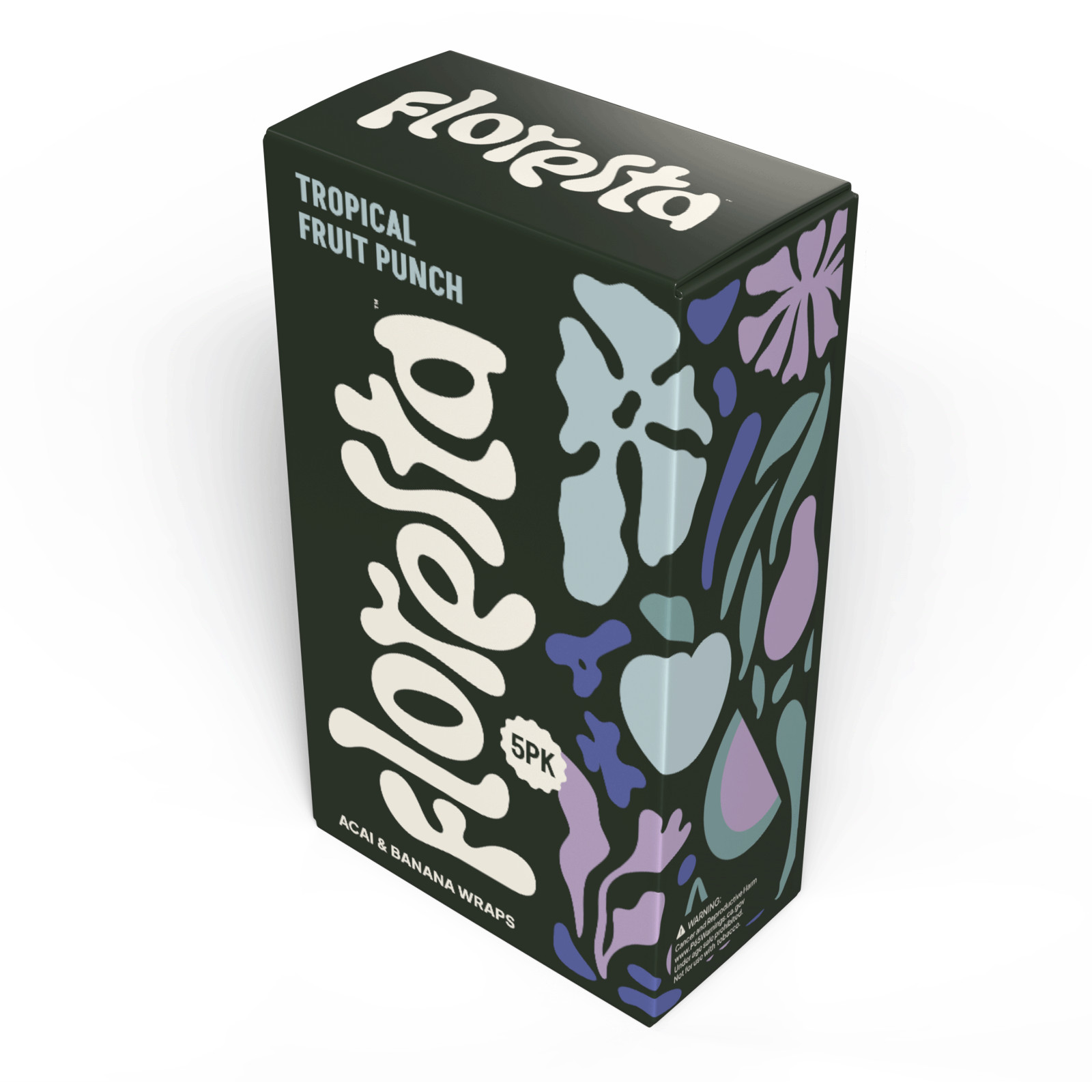 Floresta Acai Wraps – Tropical Fruit Punch Banana + Acai Blend Wraps. Box of 25