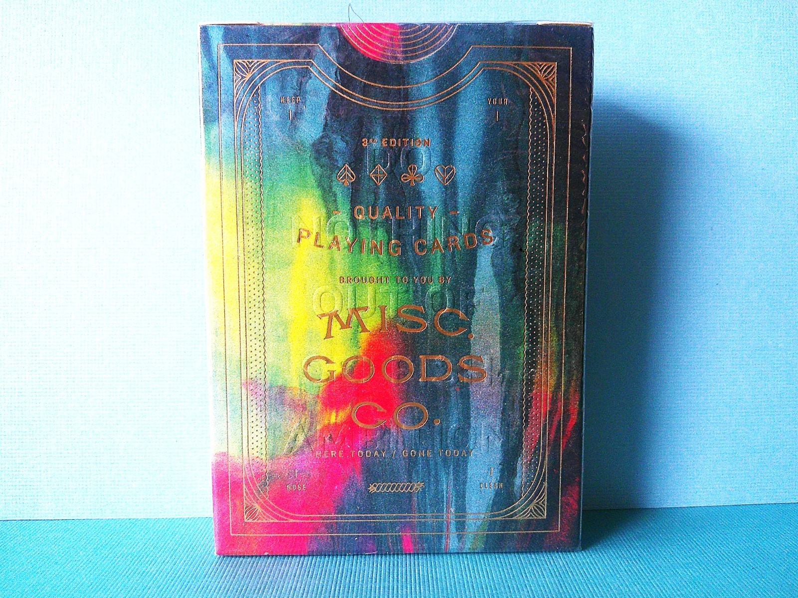 ONE NEW, SEALED DECK OF MISC. GOODS CO. V3 PLAYING CARDS, TIE-DYE TUCK BOX 2014