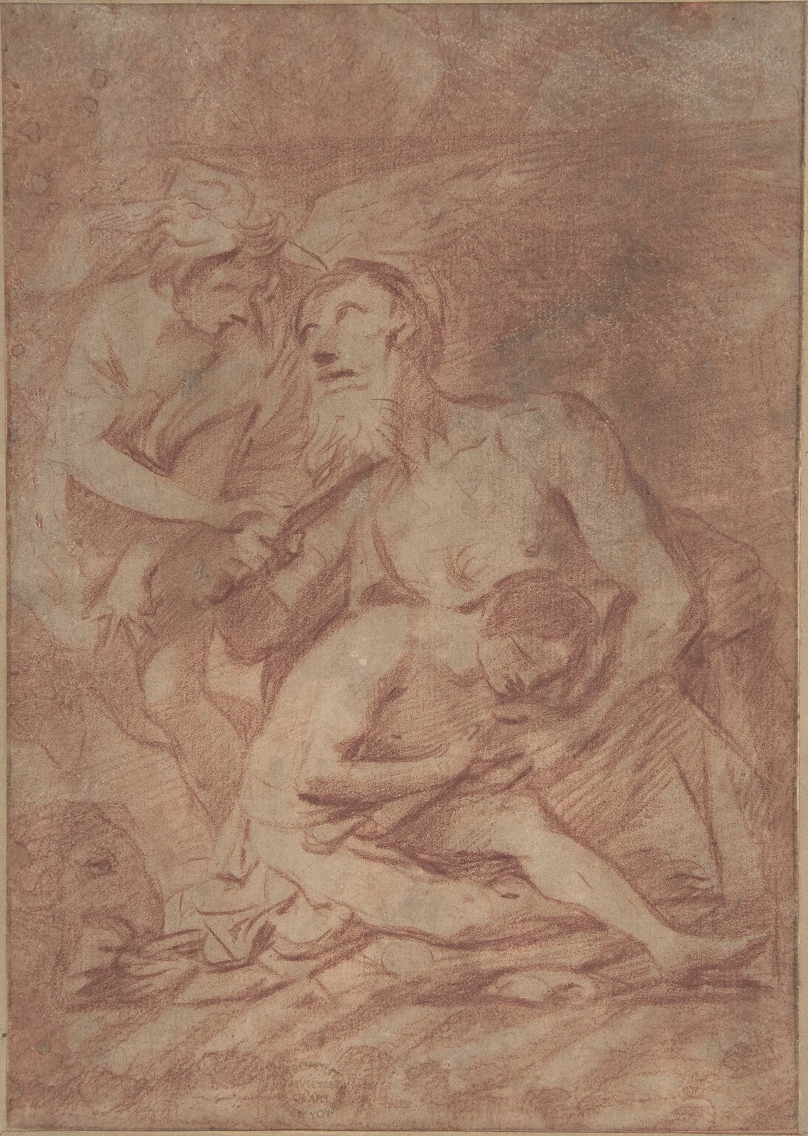 Sacrifice of Isaac Vintage 17th Century Italian Art Photo Reprint Wall Art