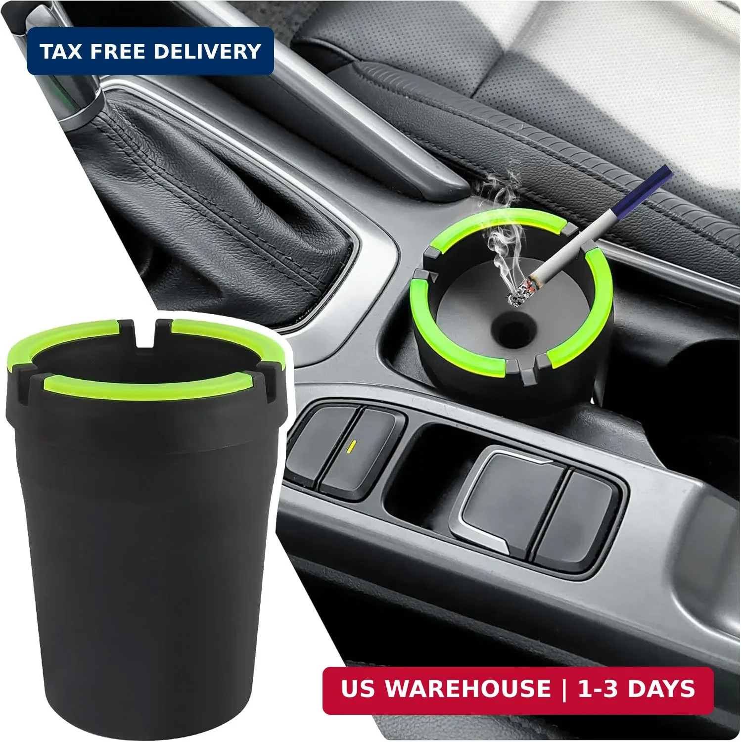 Smokeless Ashtray,Portable Car Ashtrays for Cup Holder Smell Proof,Multifunction