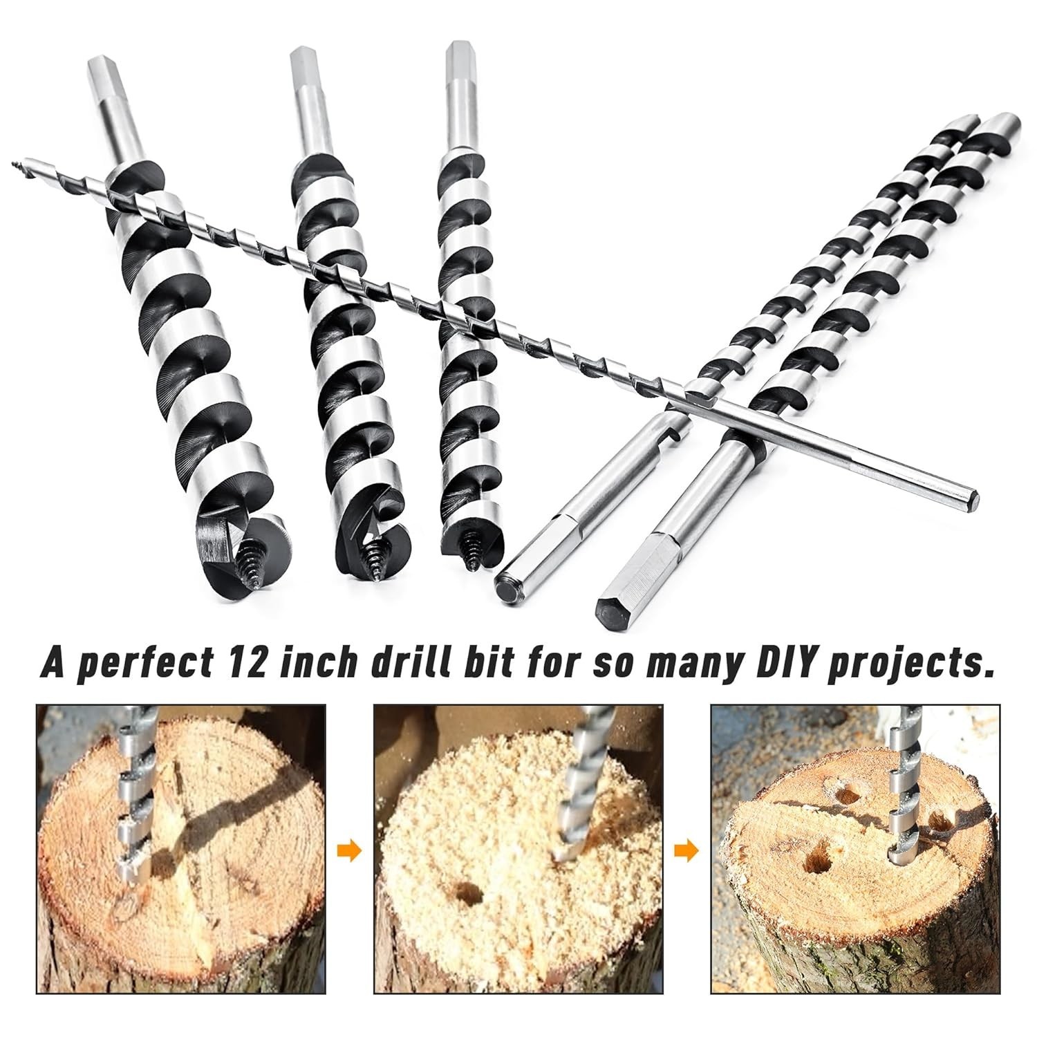 1-1/2″ x 12″ Hex Shank Auger Drill Bit for Wood