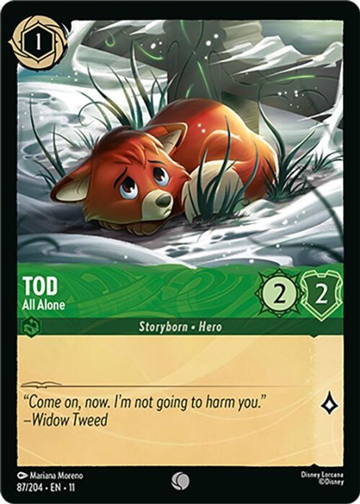 Tod – All Alone 87/204 Common Winterspell Lorcana Near Mint
