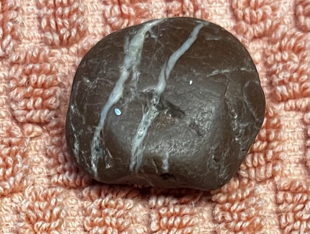 Banded Wishing Stone Smooth Rock, Naturally Tumbled by River, 0.30 oz