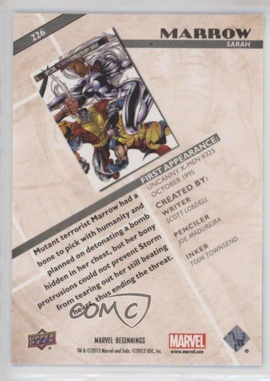 2012 Upper Deck Marvel Beginnings Series 2 Marrow #226 02v3