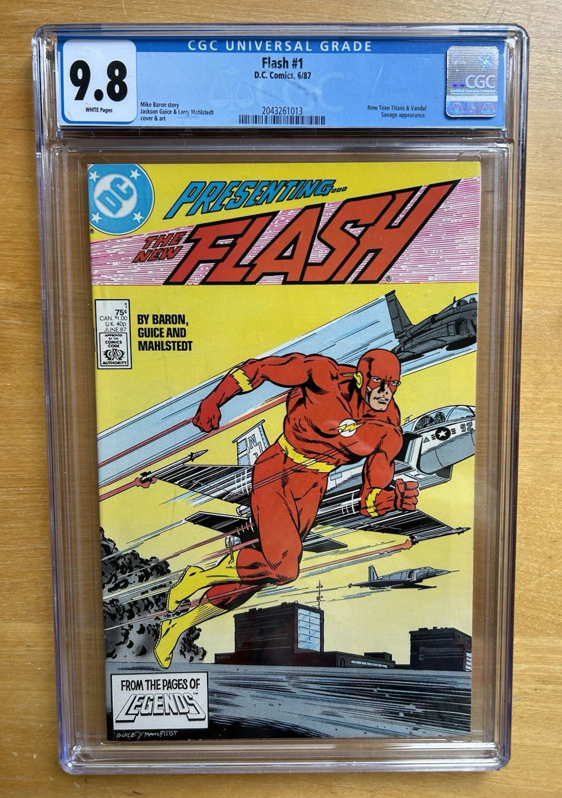 Flash #1 CGC 9.8 White pages (DC 1987) 1st Wally West solo series!