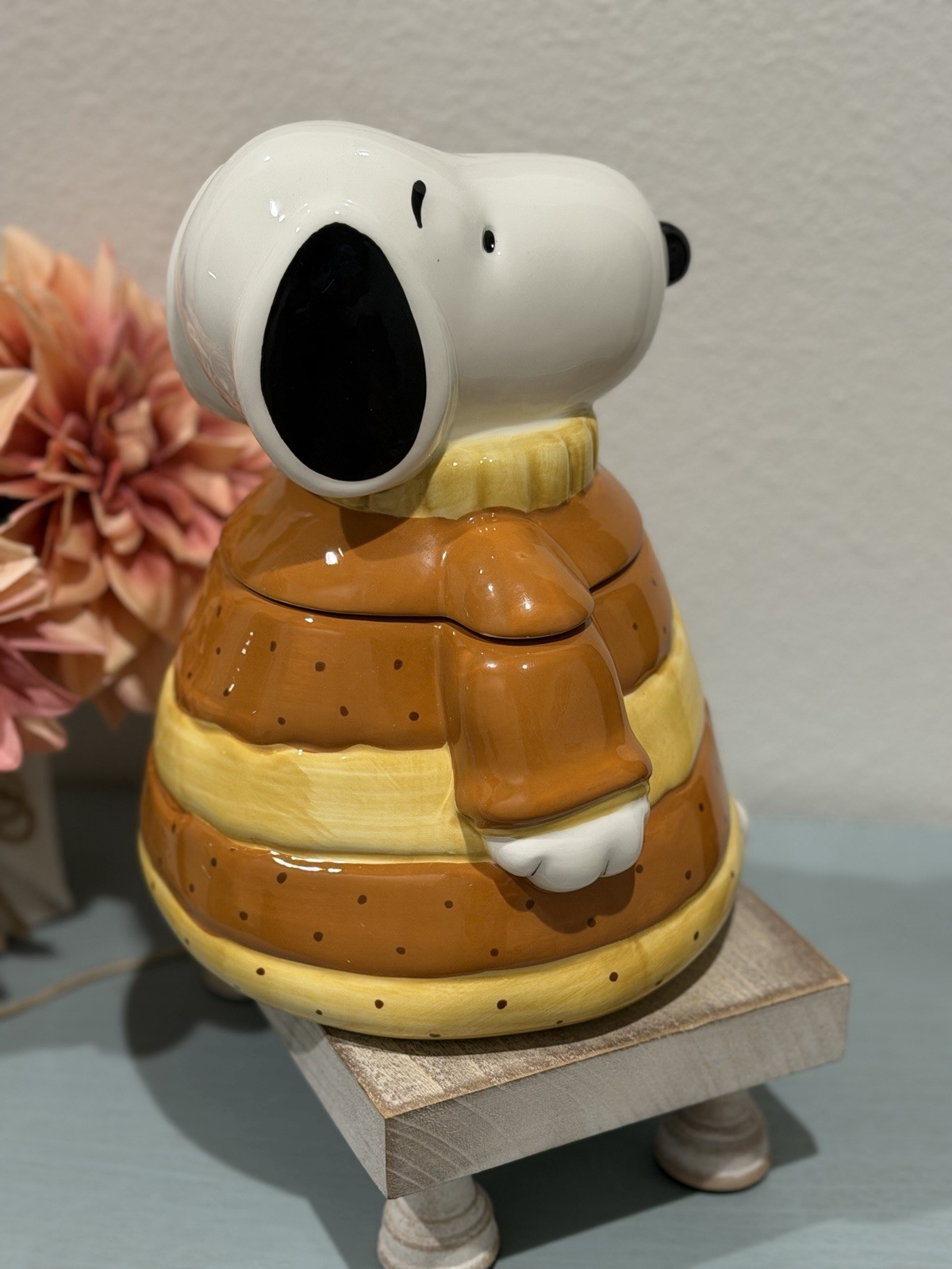 Peanuts New 2026 Zrike Brand Fall Snoopy Cozy Sweater Cookie Jar, 10” Tall