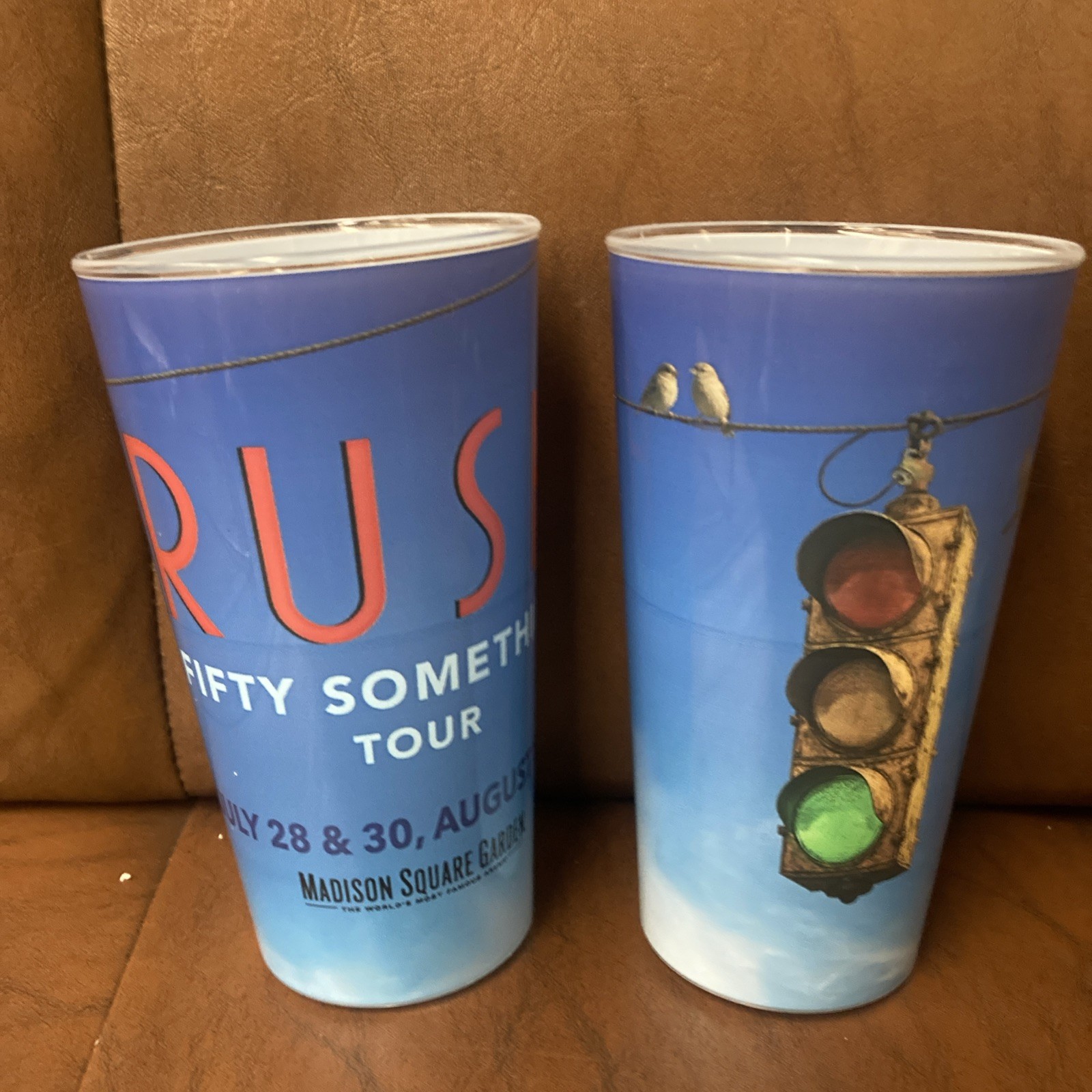 Set Pair of (2) RUSH MSG 2026 Souvenir Beverage Beer Cups! Fifty Something Tour