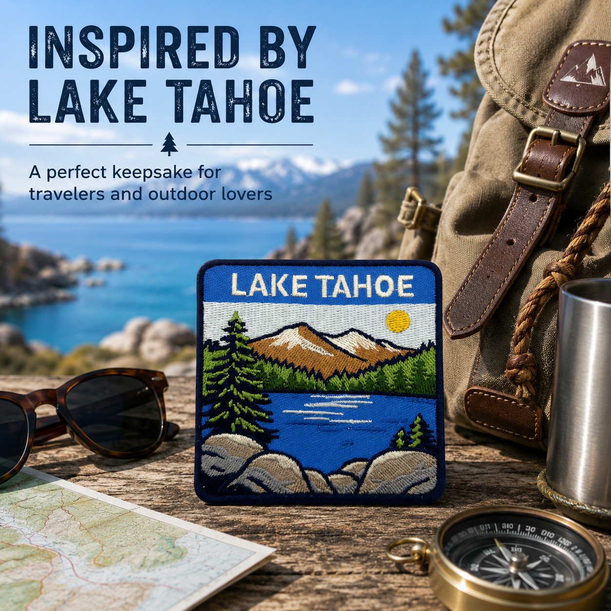 Lake Tahoe Patch 3” Iron On Embroidered California Travel Souvenir Badge