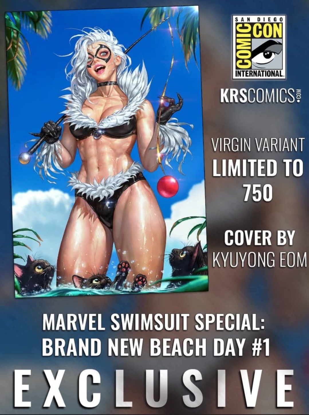 SDCC 2026 KRS Comics Marvel Swimsuit Special Black Cat cover #1 Virgin Variant