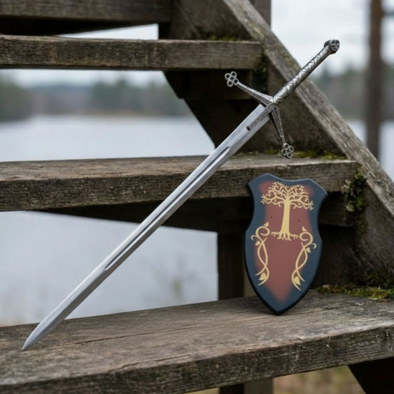 Handmade Scottish Claymore Sword J2 Steel highland 43″ Replica With Wall Mount