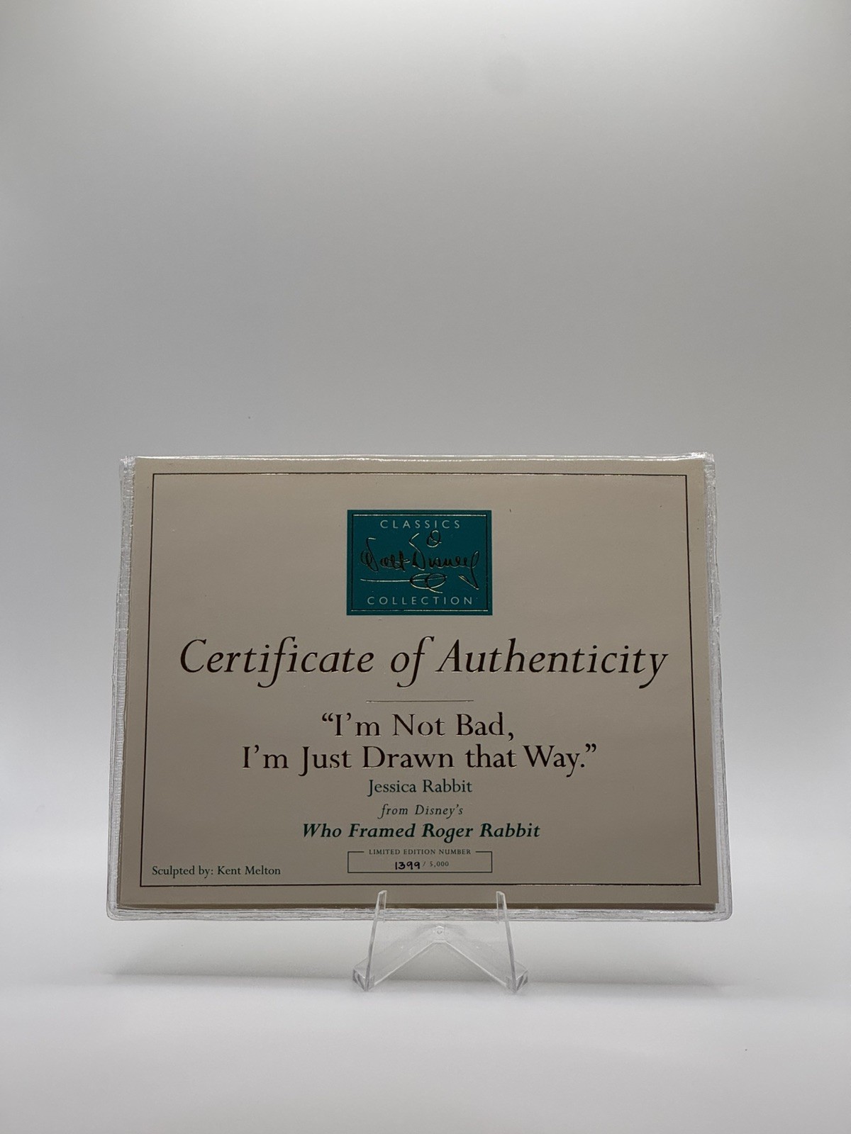 WDCC Roger Rabbit I’M NOT BAD, I’M JUST DRAWN THAT WAY Jessica Box & COA 1230076