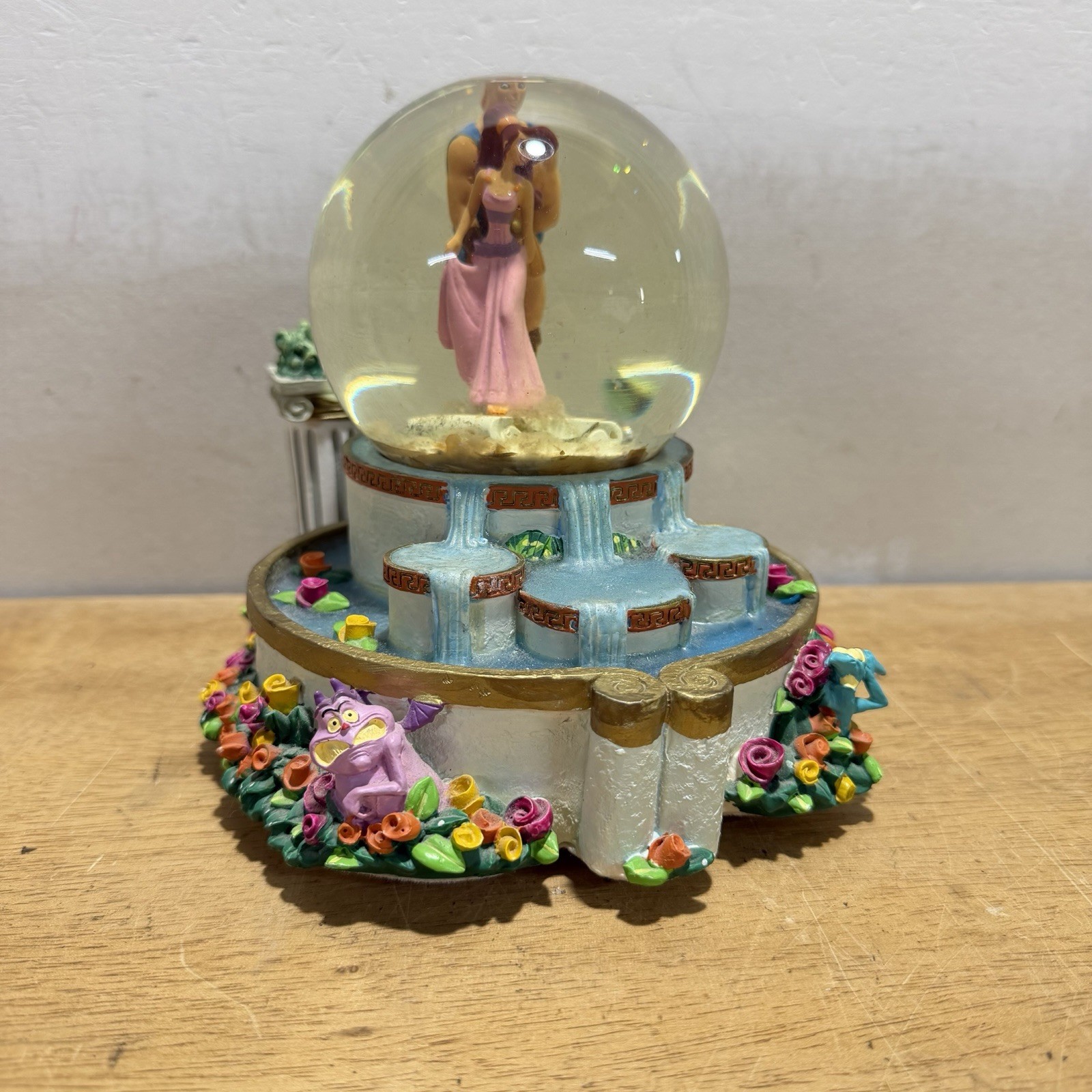 Disney Snow Globe Hercules Megara Meg Tune I Won’t Say Music Box WORKS Dirty Wat