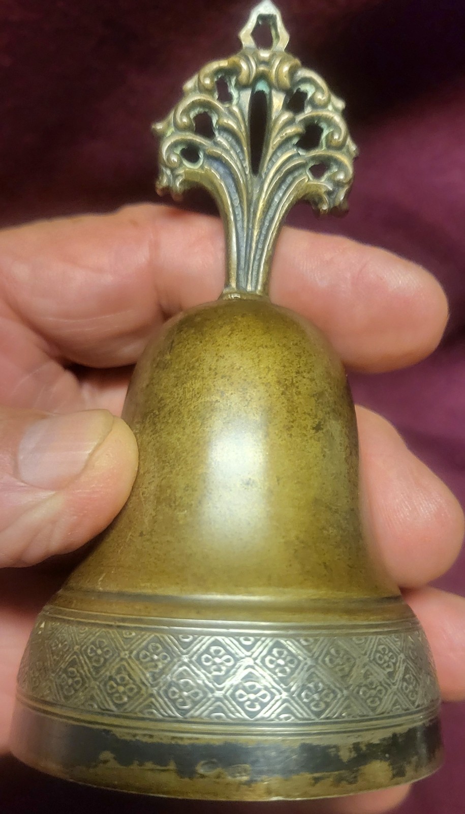 Vintage Hand Bell Marked 800 Silver – Looks Like Brass – 111 Grams – Estate Find