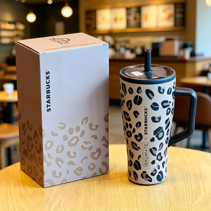 Authentic Starbucks China 2026 Retro Leopard Print 30oz SS Cup Tumbler