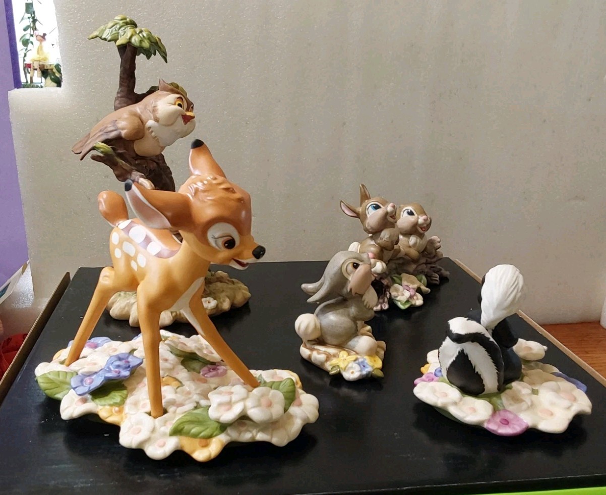 Disney WDCC Bambi Friends Springtime Bloom 5pc Set Flower Owl Thumper 50th Anniv