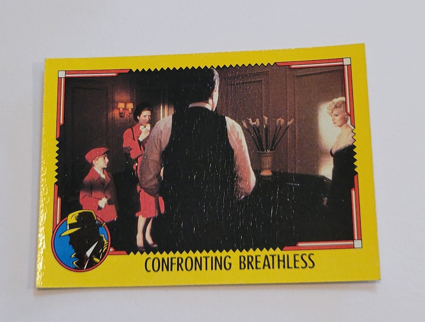 1990 Dick Tracy Card #62 Confronting Breathless Topps Disney Vintage Movie Flaw