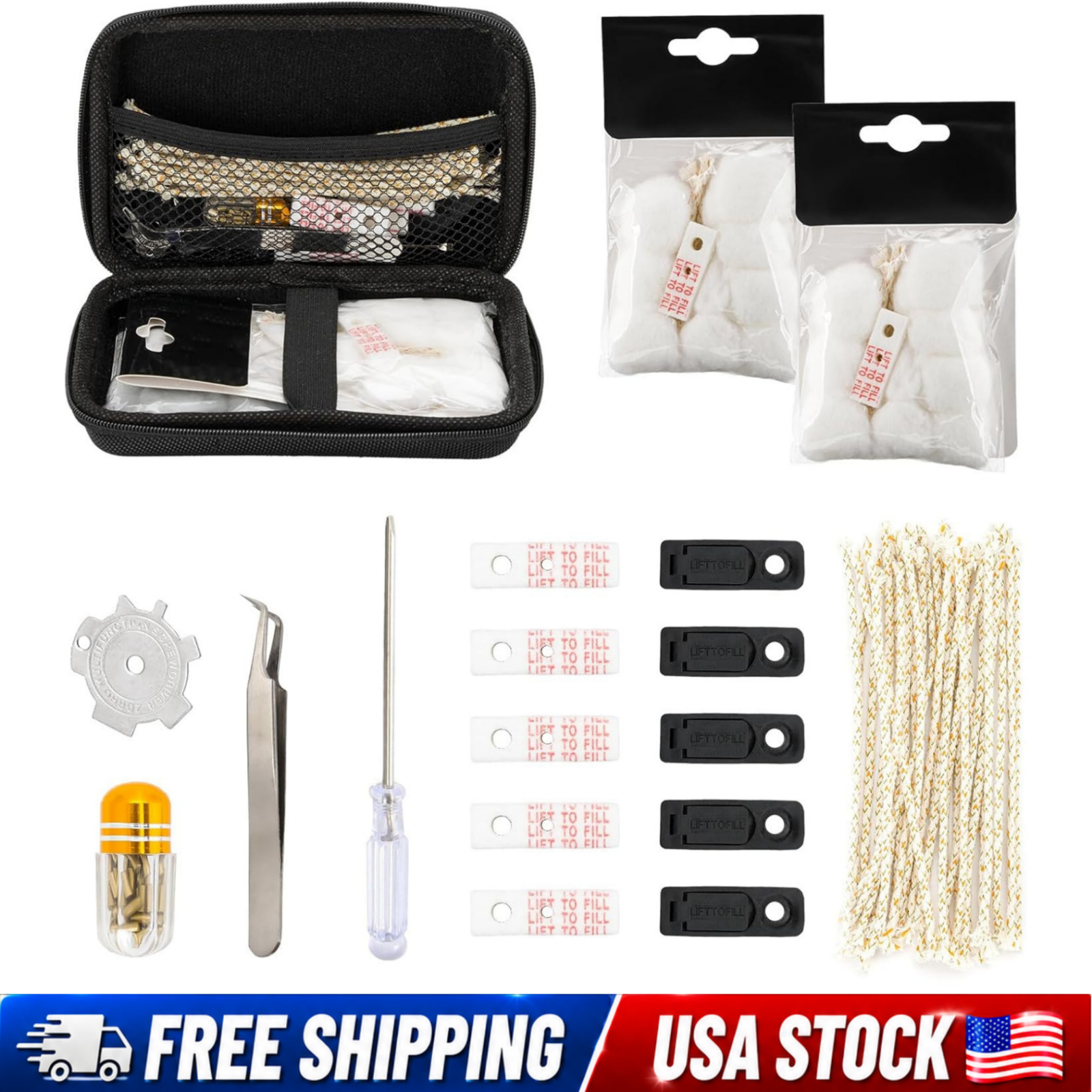 Zippo Repair Kit – Replacement Parts with Cotton, Flint, Wick, Pad & Tool