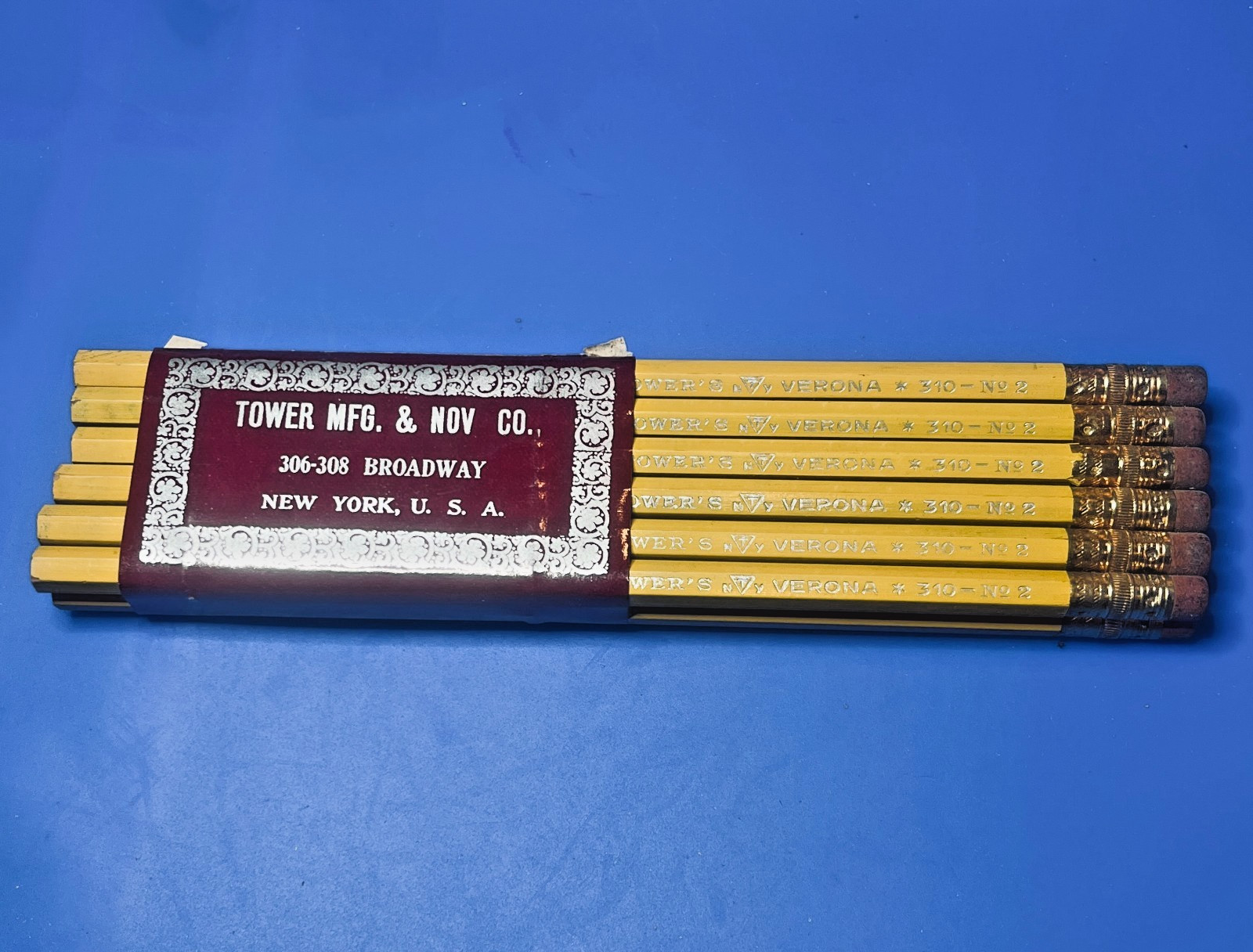 Antique Tower’s Verona No 310 No 2 Lead Pencils 12 Pack Unsharpened NY USA