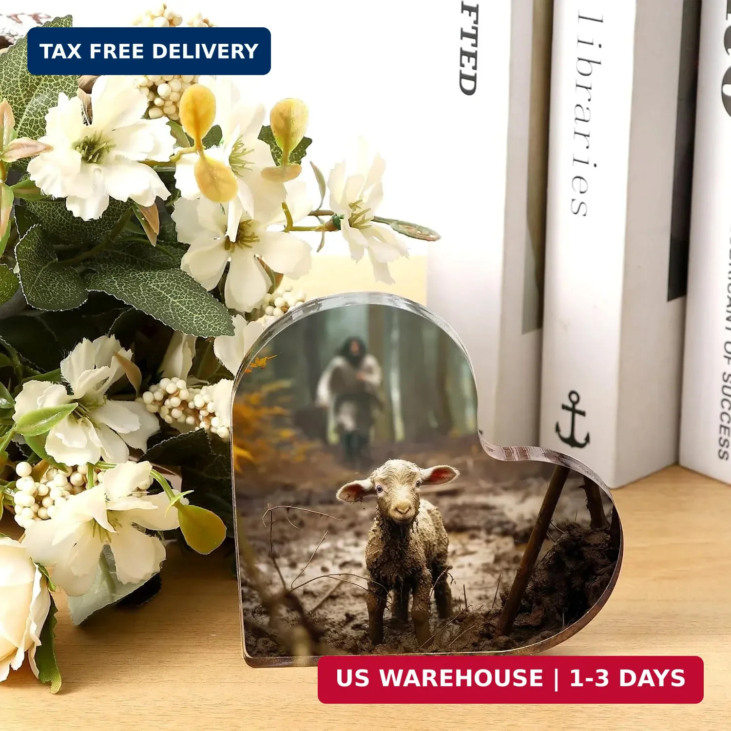 Christian thank you gifts – Jesus and Lamb Religious Home Decor for Mom Gifts ,I