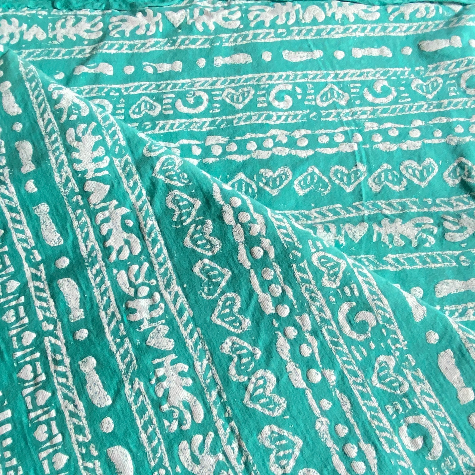 BTY 1980s Bold Pastel Abstract Stripe Knit Fabric Green