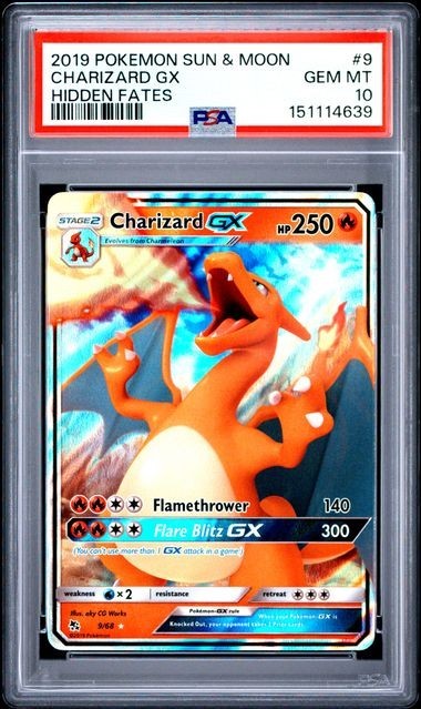 Charizard GX 9/68 Hidden Fates PSA 10 Gem Mint Pokémon TCG 2019