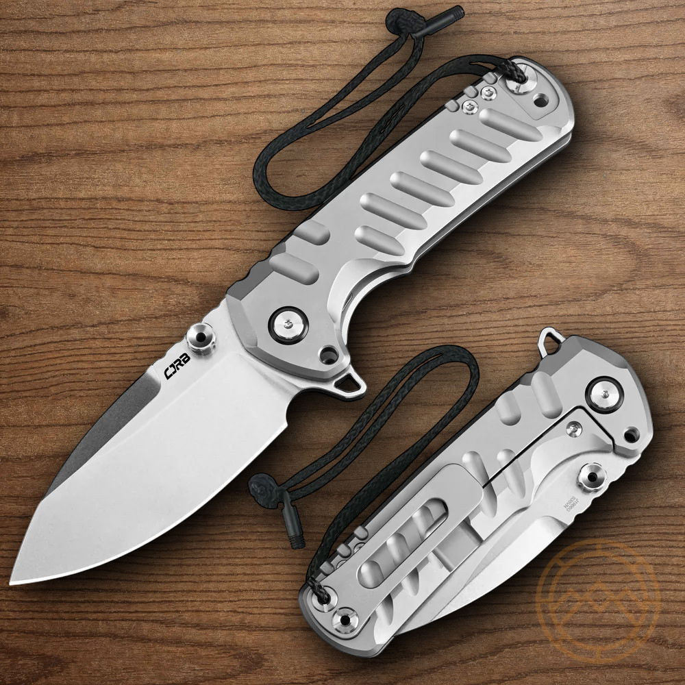 CJRB Tundra Linerlock Folding Knife 3.75″ S35VN Steel Blade Gray Titanium Handle