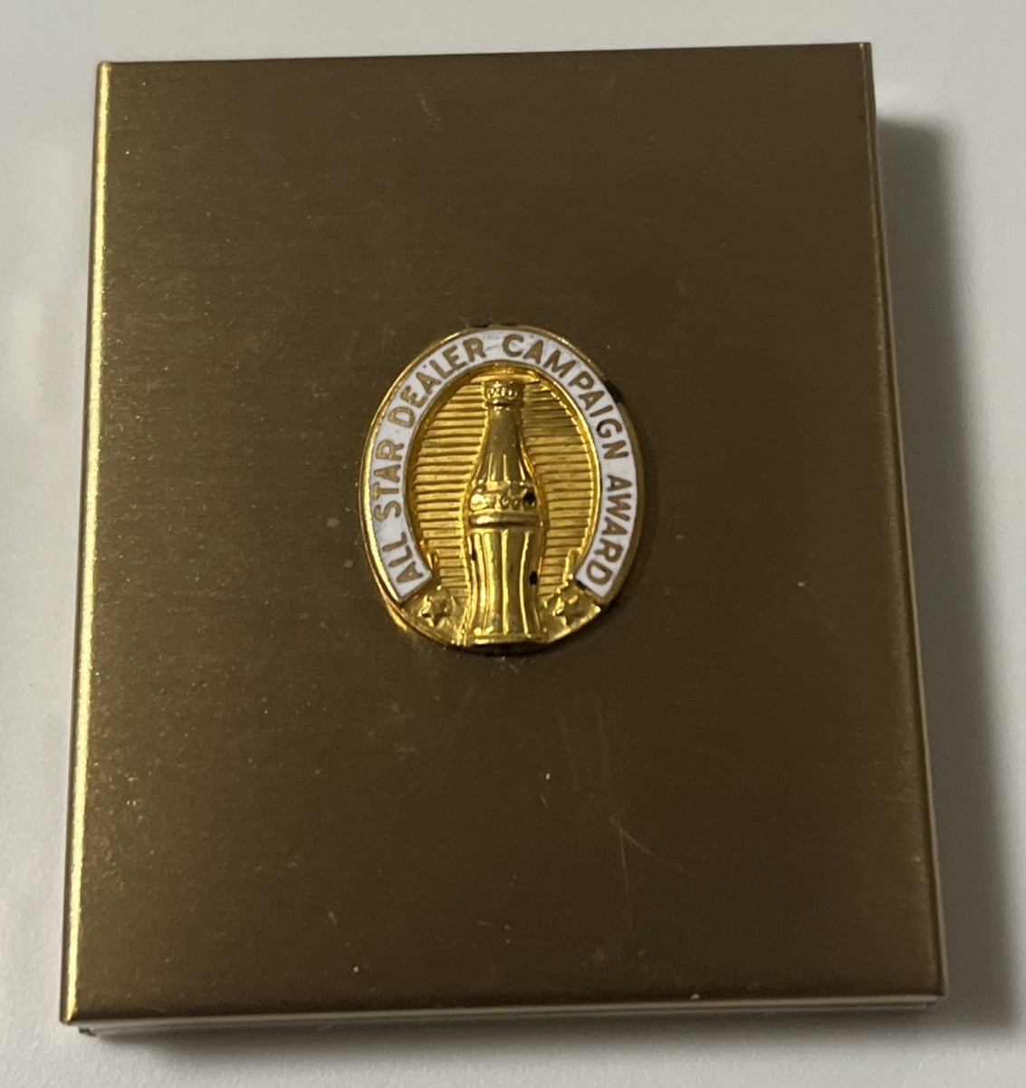 VTG 1940s Coca Cola Award CLARK GABLE & More PHOTOGRAPHS BRUSHED GOLD TONE CASE
